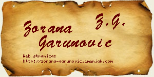 Zorana Garunović vizit kartica